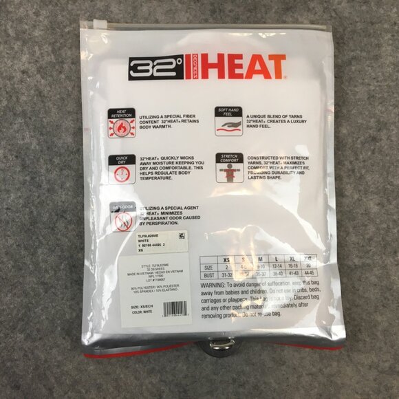 32 Degrees Top Womens XS Long Sleeve Mock Neck Base Layer Extra Warm Solid White - Picture 7 of 8